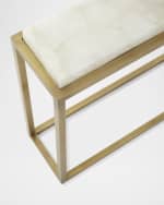 Image 3 of 4: John-Richard Collection Calcite Antiqued Brass Accent Table