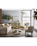 Image 2 of 4: John-Richard Collection Calcite Antiqued Brass Accent Table