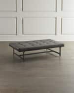 Image 1 of 5: Four Hands Thompson Leather Tufted Coffee Table