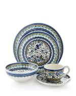 Image 1 of 3: Neiman Marcus 20-Piece Pavoes Blue and Green Dinnerware Set