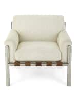 Image 3 of 4: Massoud Waylon Chenille Lounge Chair