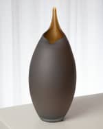 Image 1 of 4: Global Views Small Frosted Vase with Amber Casing