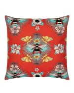 Image 1 of 4: Elaine Smith Tropical Bee Sunbrella Pillow