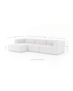 Image 4 of 6: Four Hands Loretta Channel Tufted Left Side Chaise Sectional