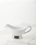 Image 1 of 2: Neiman Marcus Ceramic Pewter Gravy Boat