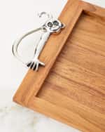 Image 2 of 2: Godinger Monkey Wood Handle Tray