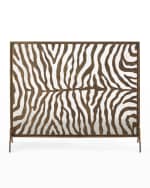 Image 3 of 3: Oversized Gold Iron Tole Zebra Design Fireplace Screen