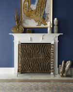 Image 2 of 3: Oversized Gold Iron Tole Zebra Design Fireplace Screen