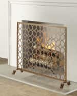 Image 1 of 2: Geometric Single Panel Fireplace Screen