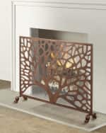 Image 1 of 2: Tree Design Single Panel Fireplace Screen