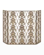 Image 2 of 2: 3-Panel Shell Accent Fireplace Screen