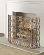 Image 1 of 2: 3-Panel Shell Accent Fireplace Screen