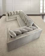 Image 3 of 4: Haute House Donovan Tile Trimmed Sectional Sofa with 17 Pillows