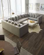 Image 4 of 4: Haute House Donovan Tile Trimmed Sectional Sofa with 17 Pillows