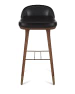Image 2 of 5: Arteriors Beaumont Leather Bar Stool