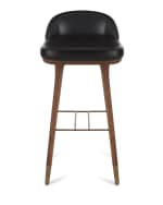 Image 2 of 5: Arteriors Walsh Leather Bar Stool, 31”