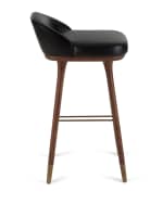 Image 3 of 5: Arteriors Beaumont Leather Bar Stool