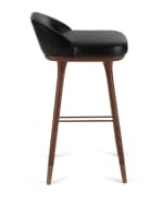 Image 3 of 5: Arteriors Walsh Leather Bar Stool, 31”