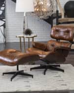 Regina Andrew Barca Leather Lounge Chair Ottoman Horchow