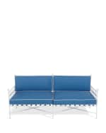 Image 4 of 6: Neiman Marcus Avery Sofa, White/Blue
