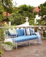 Image 1 of 6: Neiman Marcus Avery Sofa, White/Blue