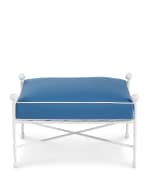 Image 2 of 3: Neiman Marcus Avery Ottoman, White/Blue