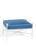 Image 3 of 3: Neiman Marcus Avery Ottoman, White/Blue