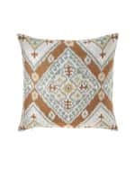 Image 2 of 2: Elaine Smith Ikat Diamond Caramel Indoor/Outdoor Pillow