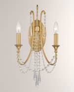Image 1 of 4: Crystorama Arcadia 2-Light Antique Silver Wall Sconce