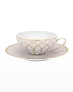Image 2 of 2: Vista Alegre Terrace Tea Cups & Saucers, Set of 4