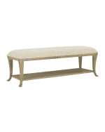 Image 2 of 5: Bernhardt Rustic Patina Upholstered Bench