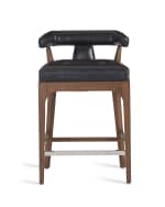 Image 2 of 4: Global Views Moderno Leather Counter Stool, 25"