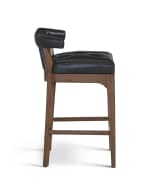 Image 3 of 4: Global Views Moderno Leather Counter Stool, 25"