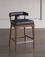 Image 1 of 4: Global Views Moderno Leather Counter Stool, 25"