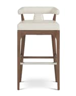 Image 2 of 3: Global Views Moderno Leather Bar Stool, 31"