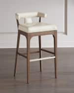 Image 1 of 3: Global Views Moderno Leather Bar Stool, 31"