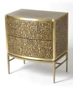 Image 3 of 4: Global Views Crinkle Bronze Bedside Chest