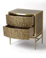 Image 4 of 4: Global Views Crinkle Bronze Bedside Chest