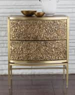 Image 1 of 4: Global Views Crinkle Bronze Bedside Chest