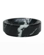 Image 1 of 2: Marble Crafter Eris Collection Black Zebra Marble Soap Dish