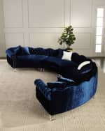 Image 1 of 2: Haute House Aime 4-Piece Crushed Velvet Sectional