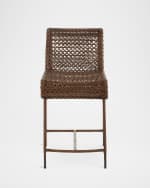 Image 2 of 4: Arteriors Cameron Rattan Counter Stool, 25"