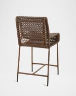 Image 4 of 4: Arteriors Cameron Rattan Counter Stool, 25"