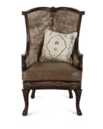 Image 2 of 4: Massoud Picayune Leather Wing Chair