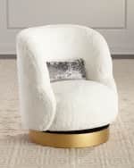 Image 3 of 5: Haute House Mischa Pouf Swivel Chair