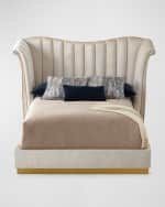 Image 1 of 6: Haute House Moira Snow Channel-Tufted Queen Bed