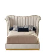 Image 3 of 3: Haute House Moira Snow Channel Tufted King Bed