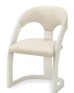 Image 2 of 3: William D Scott Delia Antique White/Milk Leather Chair