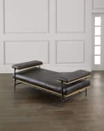 Image 1 of 3: Four Hands Gia Modern Leather Chaise