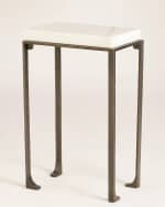 Image 2 of 4: William D Scott Large Zen Side Table with White Honed Marble Top